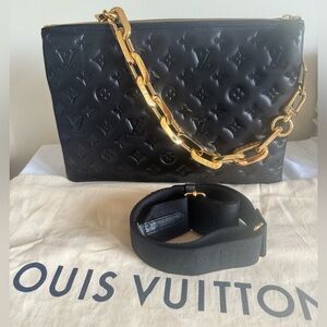 Authentic Louis Vuitton Coussin MM Embossed Lambskin Bag